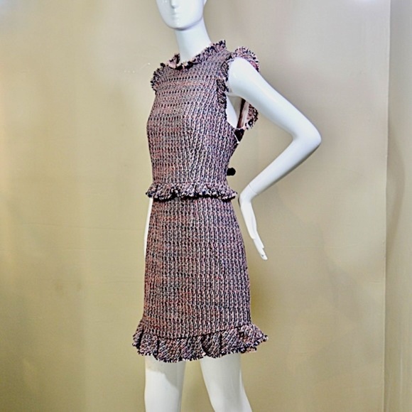 ๐๐ท๏ธ  Rebecca Taylor Navy/Blush  Tweed Work/Office Dress - Picture 6 of 15